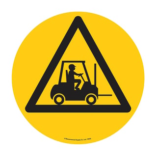 Graphic floor sign, Forklift area, symbol only