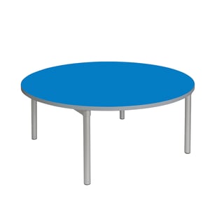 Early years round table ENVIRO, Ø 1200x460 mm, blue, silver