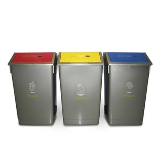 Recycling centre, 3 x 60 L bins