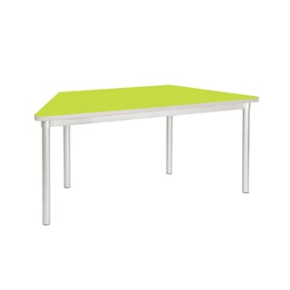 Early years trapezoidal table ENVIRO, 1400x590x460 mm, lime, silver