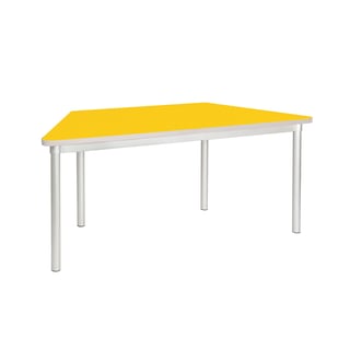 Early years trapezoidal table ENVIRO, 1400x590x460 mm, yellow, silver