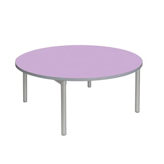 Early years round table ENVIRO, Ø 1200x460 mm, lilac, silver