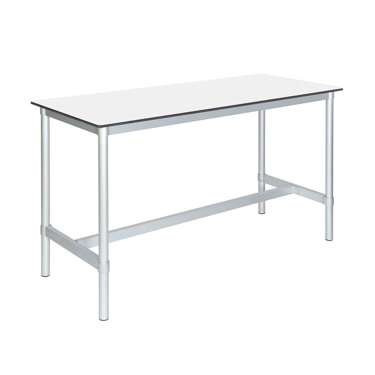 Premium lab table ENVIRO, 1500x600x900 mm, white, silver | AJ Products