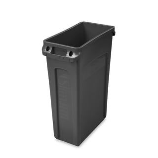 Slim Jim container with venting channels, 762x558x279 mm, 87 L, black