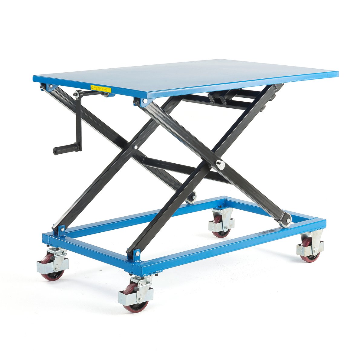 Manual lift table BLAZE, mobile, 350 kg, 1200x800x450 mm AJ Products