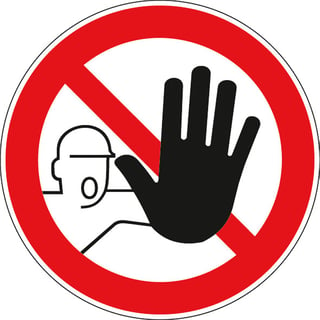 Bezpečnostné značenie: Zákaz vstupu nepovolaným osobám, polyester, Ø 100 mm