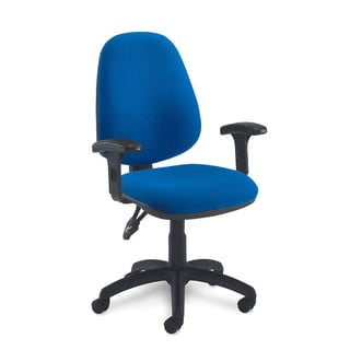 Office chair FLEET, adjustable armrests, blue