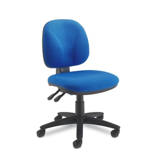 Office chair GUILDFORD, low back, blue fabric