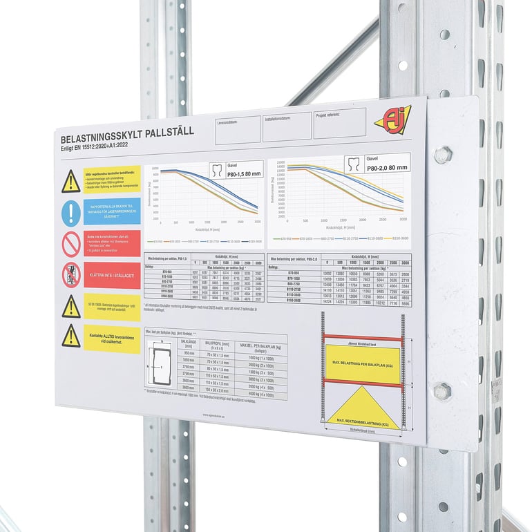 Load sign for pallet racking ULTIMATE | AJ Products