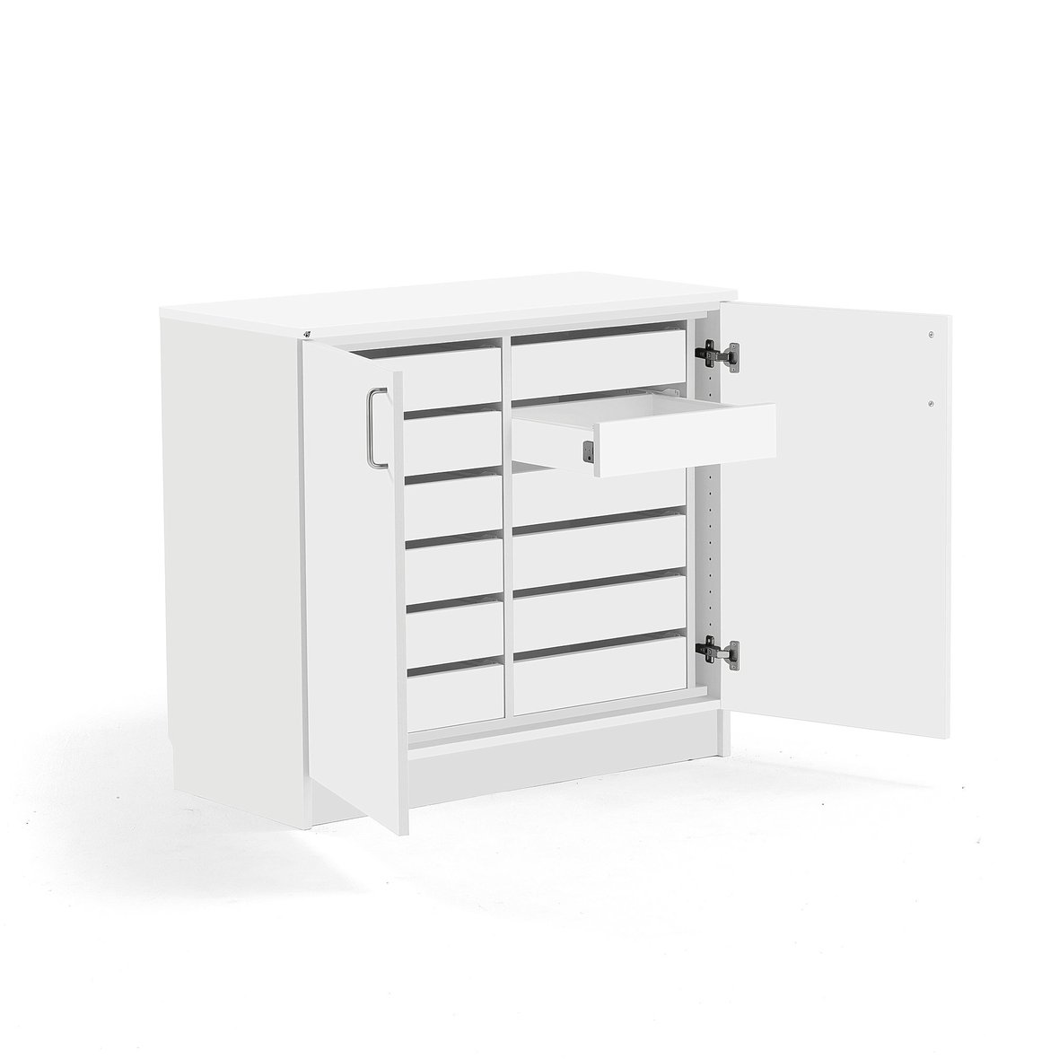 Low wooden storage THEO, 12 drawers, white AJ Products