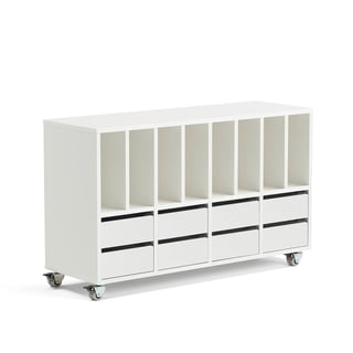 Student storage STURE, 8 compartments, 8 drawers, white