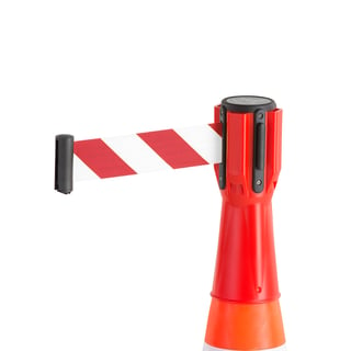 Belt barrier for traffic cones, L 3000 mm, red/white