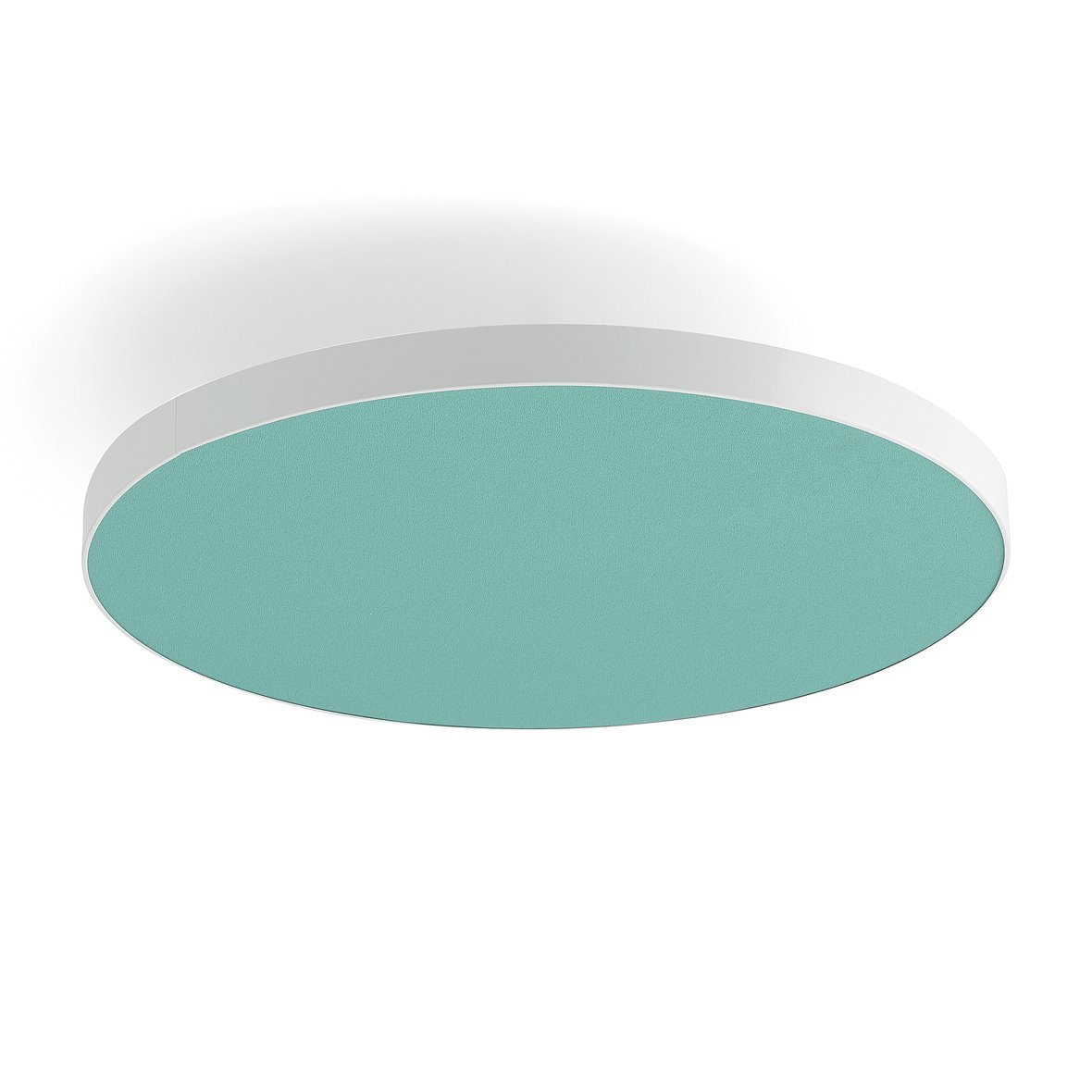 Acoustic ceiling panel GRACE, Ø 780 mm, 100 mm suspension, turquoise