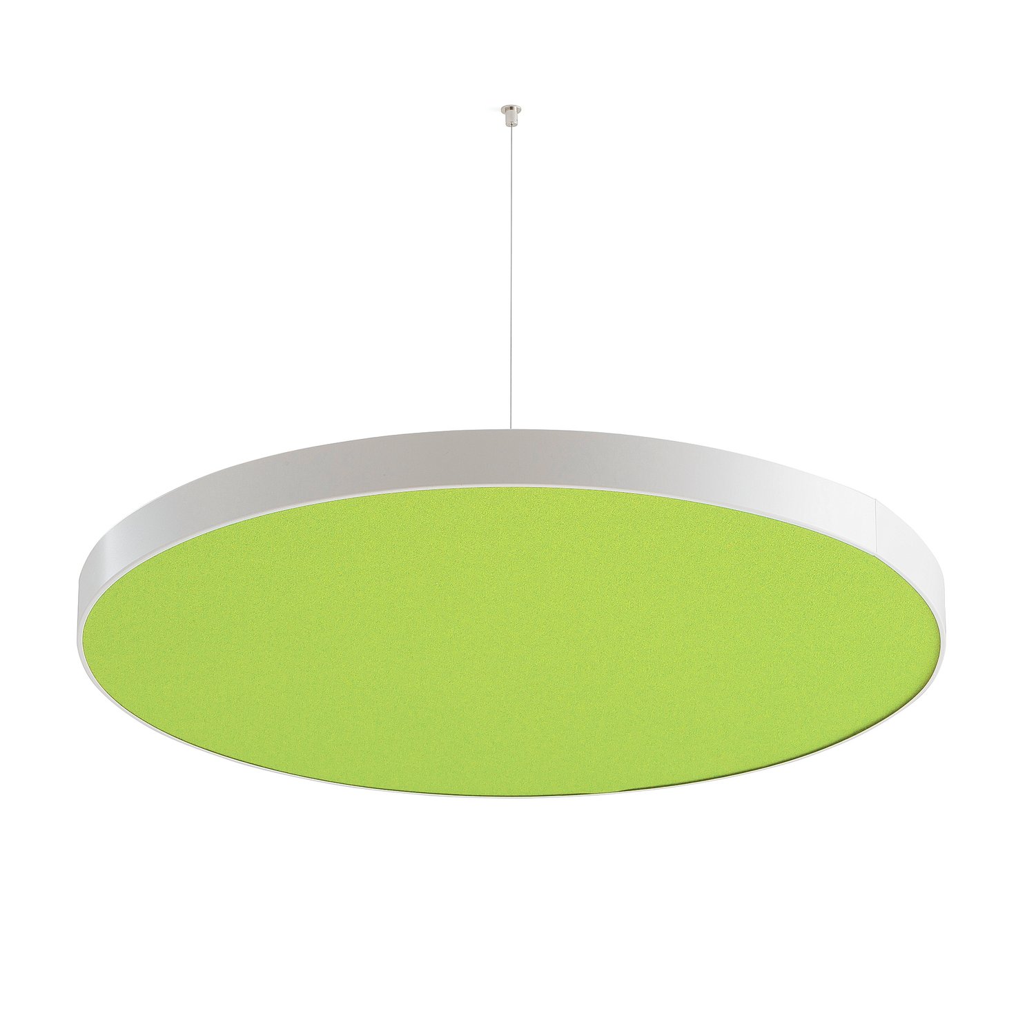 Acoustic ceiling panel GRACE, Ø 780 mm, max. 4 m suspension, lime green