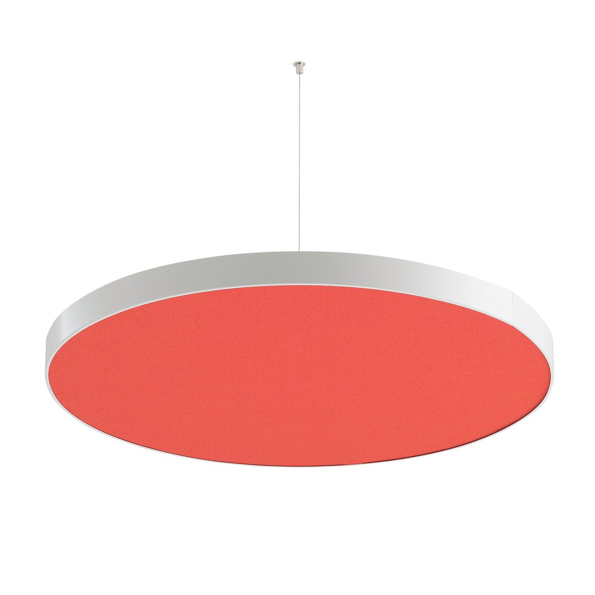 Acoustic ceiling panel GRACE, Ø 780 mm, max. 4 m suspension, red AJ