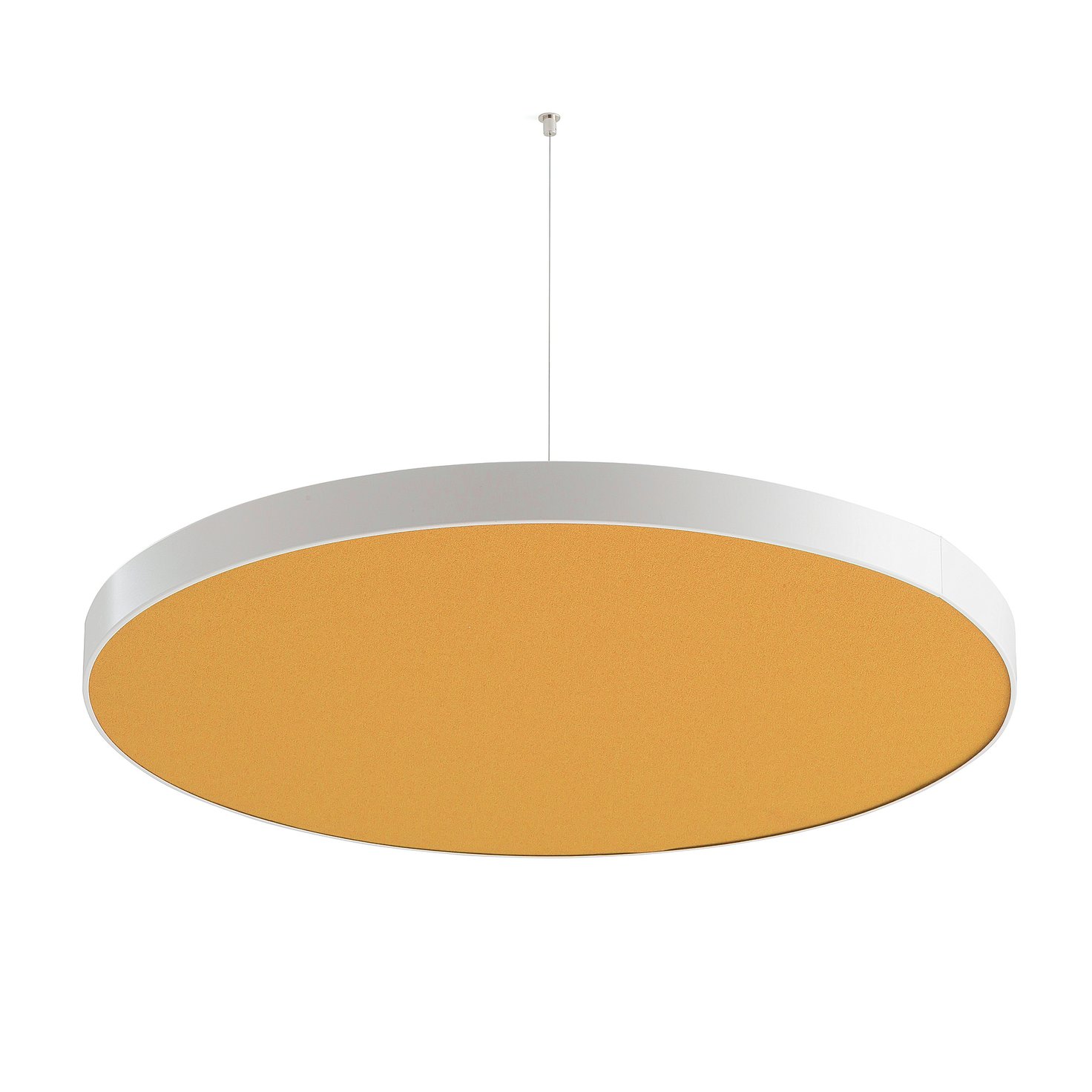 Acoustic ceiling panel GRACE, Ø 780 mm, max. 4 m suspension, mustard