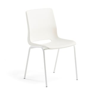 Classroom chair ANA, H 450 mm, white seat, white frame