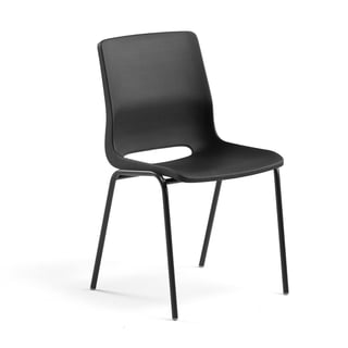 Classroom chair ANA, H 450 mm, black seat, black frame