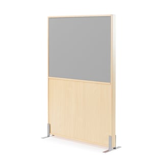 Room separator DUO, 1000x1500 mm, grey both sides, birch frame