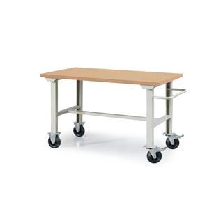 Dielenský stôl ROBUST, na kolieskach, 800x1500 mm, tvrdená doska stola