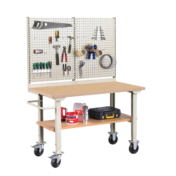 Complete mobile workbench ROBUST, 1500x800 mm, hardboard AJ Products