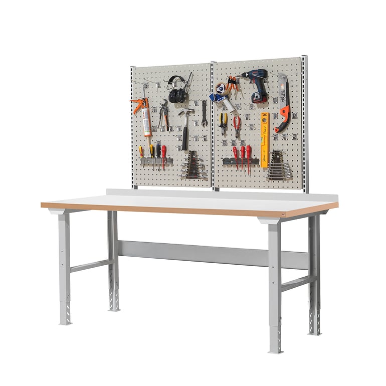 Complete workbench SOLID 750, with tool panel, 2000x800 mm, laminate ...