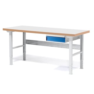 Stół roboczy z wyposażeniem SOLID, 1 szuflada, nośność 750 kg, 1500x800 mm, laminat