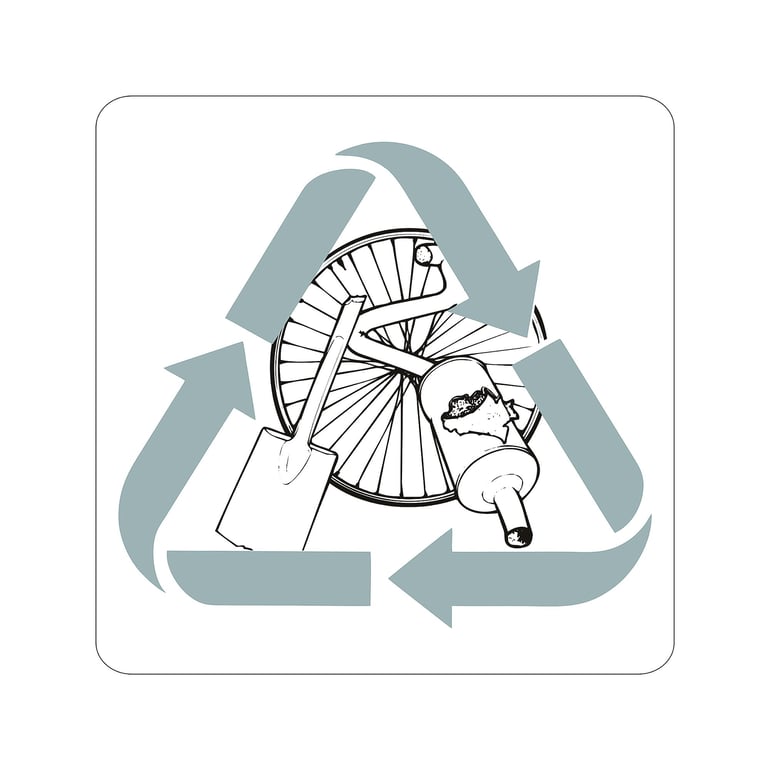 Decal, metal/scrap, grey | AJ Products