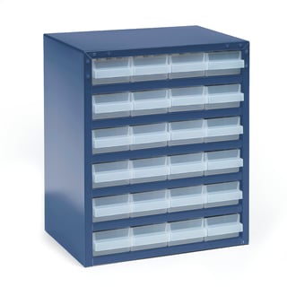 Small parts cabinet, 24 comps, 435x360x255 mm