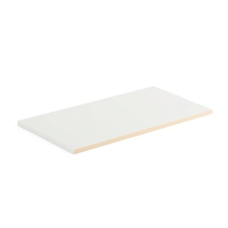 Shelf THEO, 800x450/470 mm, birch edging, white