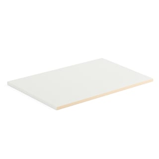 Shelf THEO, 800x580/600 mm, birch edging, white