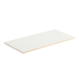 Extra shelf THEO, 1000x450/470 mm, birch edging, white