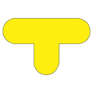 Floor signal, T shape, 10-pack, yellow