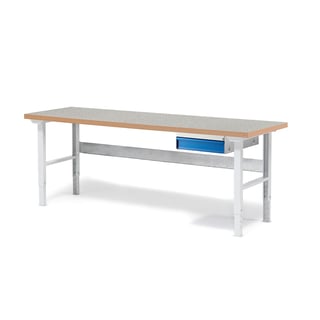 Dielenský stôl SOLID, so zásuvkou, nosnosť 750 kg, 2000x800 mm, vinyl