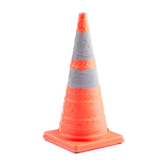 Collapsible traffic cone with light, H 720 mm