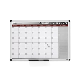 Whiteboard MABEL, kalender, månedsplan, H600 B900 mm