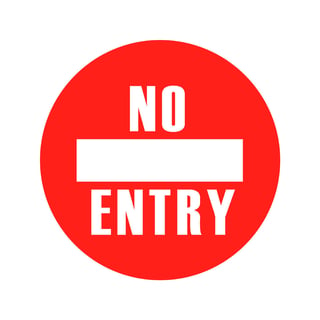 Graphic floor sign, No entry