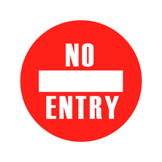 Graphic floor sign, No entry