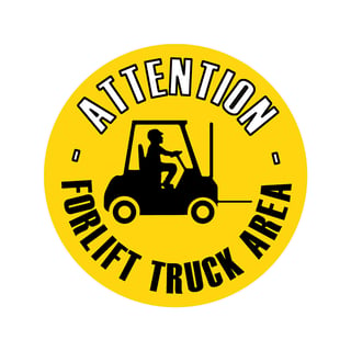 Graphic floor sign, Forklift truck area