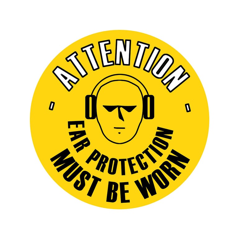 Graphic floor sign, Ear protection | AJ Products