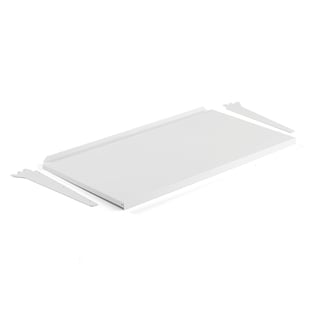 Hylle til butikkhylle SHOP,  inkl. hylleknekter, B900 D400 mm, hvit