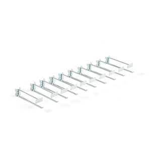 Enkelspjut inklusive infohållare till butikshylla SHOP, 250 mm, 10-pack, zink