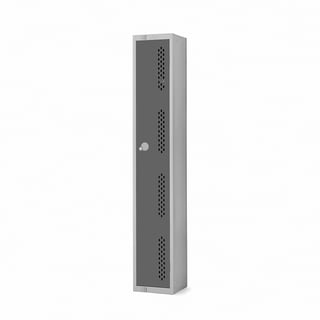 Elite perforated locker, 1 door, 1800x300x450 mm, dark grey
