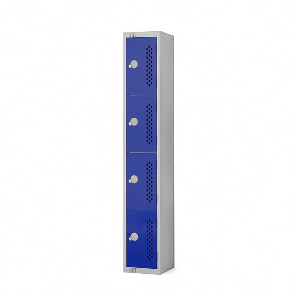 Elite Perforated Locker, 4 Door, 1800x300x450 Mm, Dark Blue 