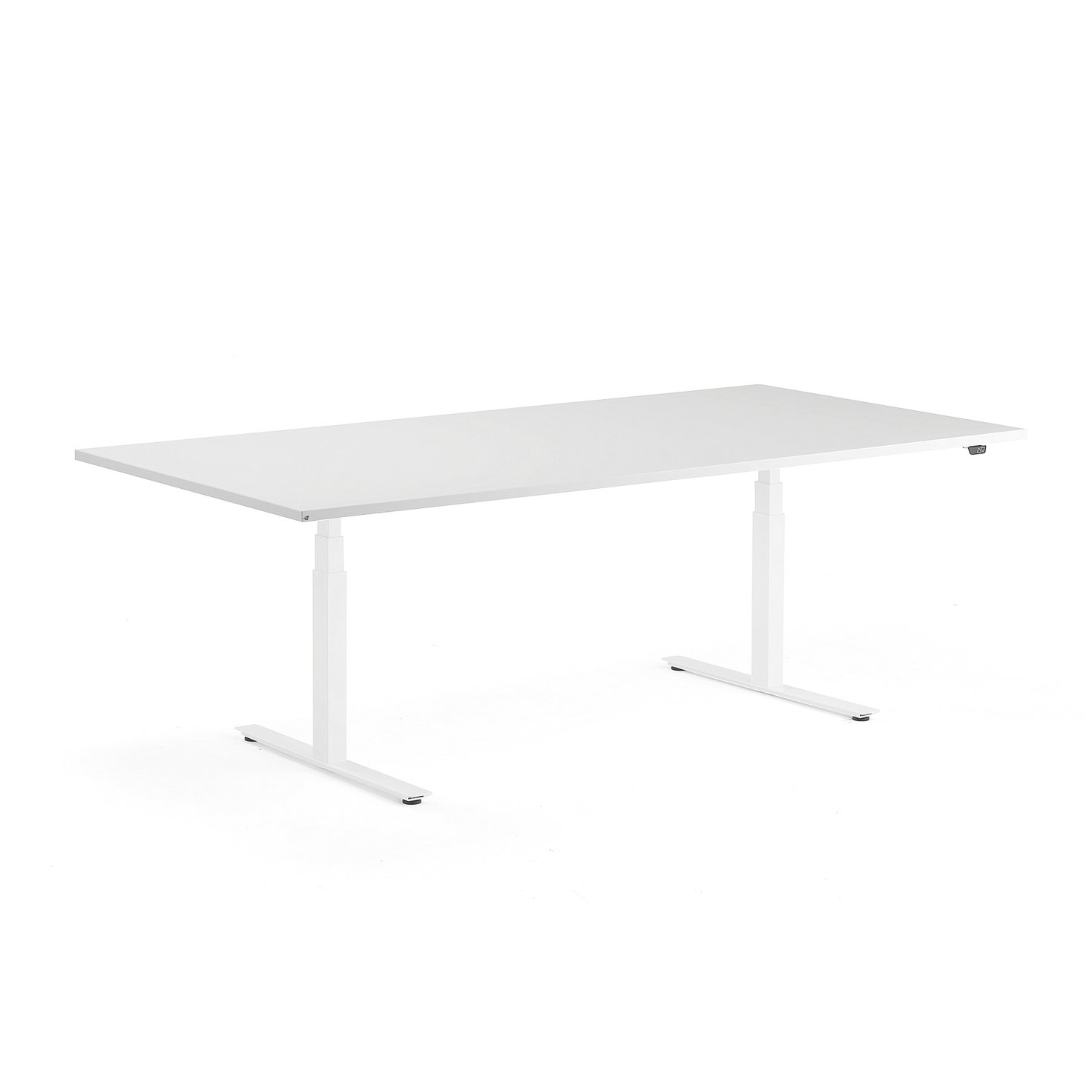 Standing conference table MODULUS, 2400x1200 mm, white frame, white AJ Products