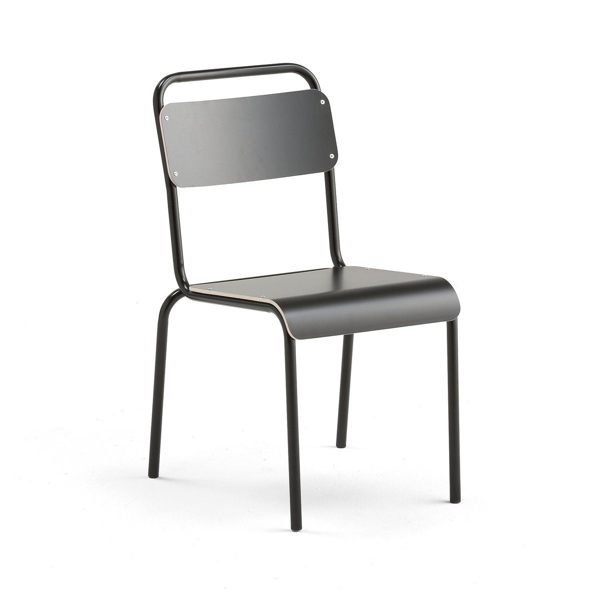 Canteen chair FRISCO, black frame, black HPL AJ Products