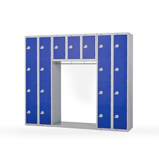 Archway unit, 19 lockers, 1800x2100x450 mm, dark blue