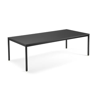 Jednací stůl MODULUS, 2400x1200 mm, 4 nohy, černý rám, černá