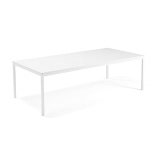 Conference table QBUS, 2400x1200 mm, 4-leg frame, white frame, white