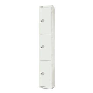 Elite white locker, 3 door, 1800x300x300 mm, all white